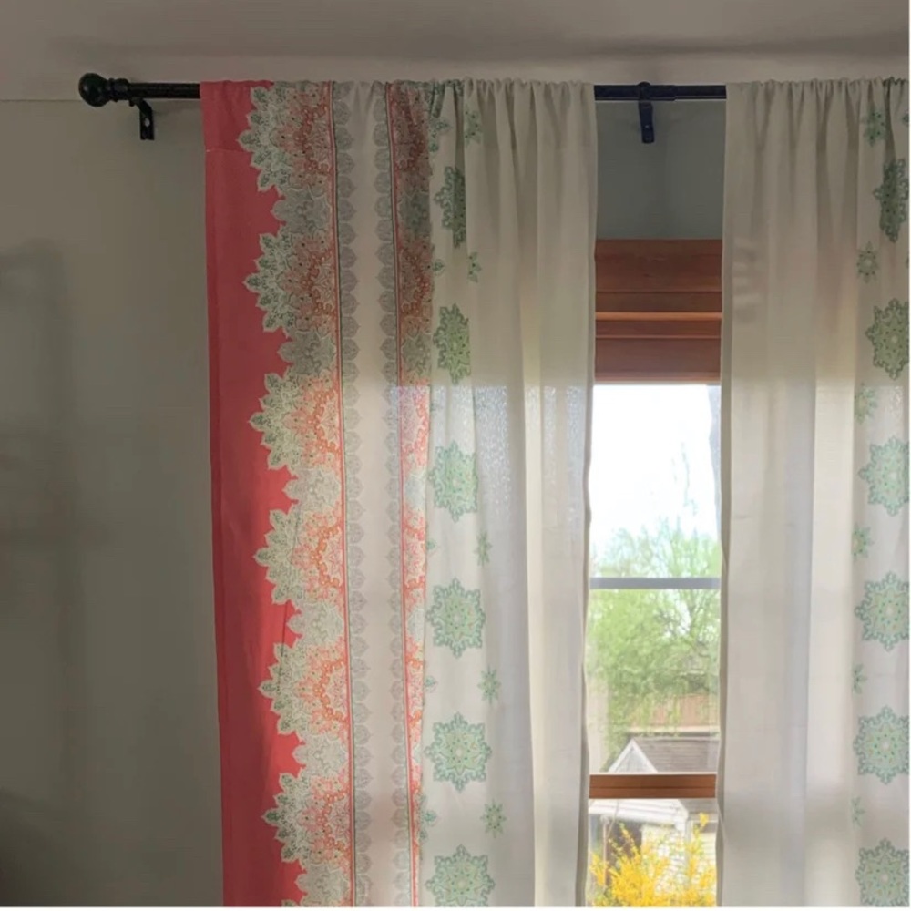 Mantra Floral Semi Sheer Curtain Panels (set of 2)